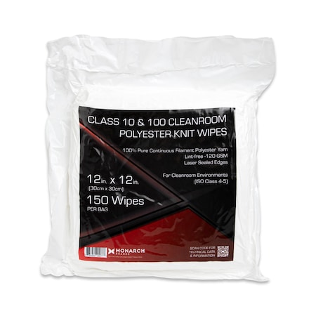 Monarch Brands Cleanroom Wipers, 1500PK CRW-12X12-CS